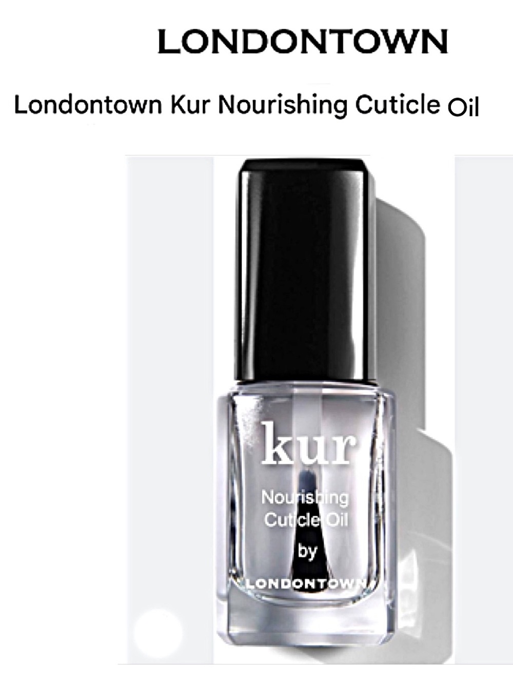 KUR by Londontown Nourishing Cuticle Oil for Nails ORIGINAL Brush Cap FULL SIZE